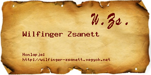 Wilfinger Zsanett névjegykártya